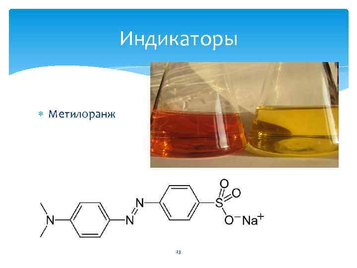 Цвет метилоранжа в кислоте