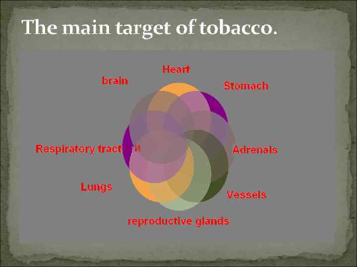 The main target of tobacco. 