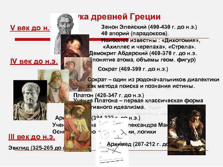 Наука древней Греции Зенон Элейский (490 -430 г. до н. э. ) 40 апорий