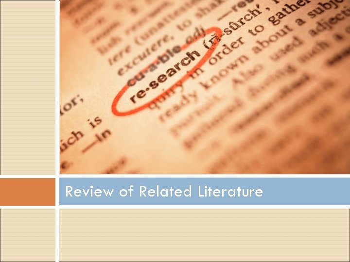 Review of Related Literature 