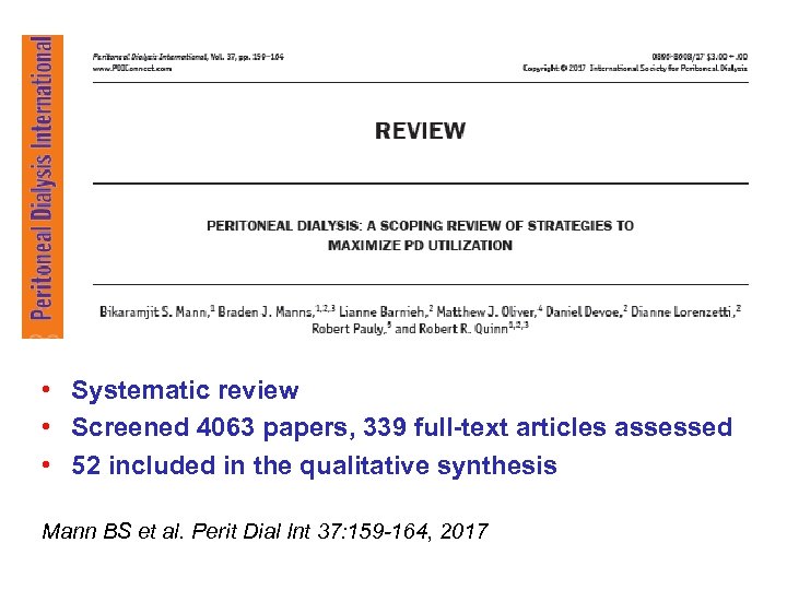  • Systematic review • Screened 4063 papers, 339 full-text articles assessed • 52