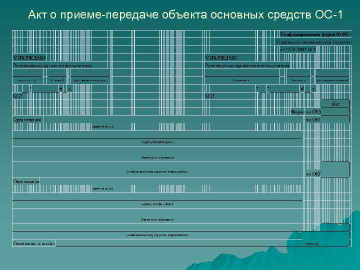 Акт о приеме-передаче объекта основных средств ОС-1 
