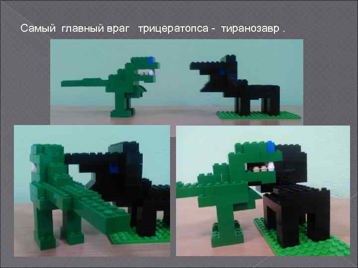 Самый главный враг трицератопса - тиранозавр. 