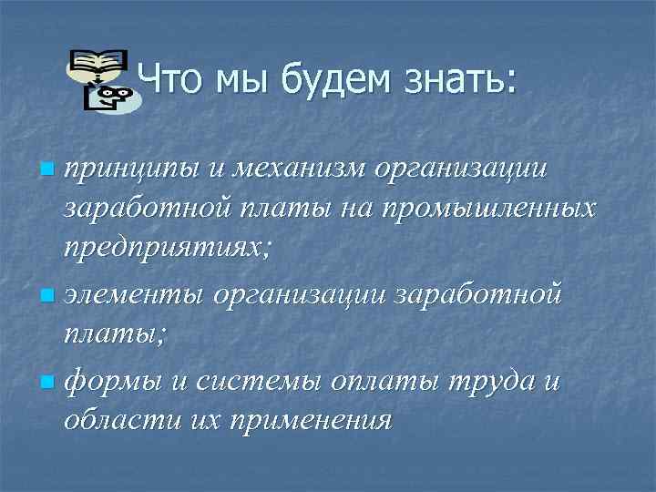 Что мы будем знать: принципы и механизм организации заработной платы на промышленных предприятиях; n