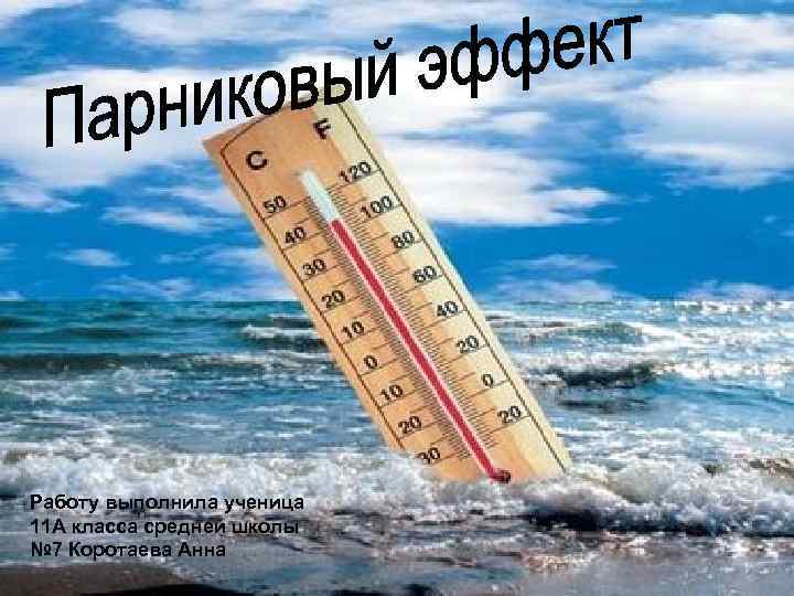 Работу выполнила ученица 11 А класса средней школы № 7 Коротаева Анна 