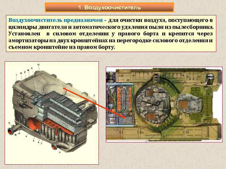 1. Воздухоочиститель предназначен – для очистки воздуха, поступающего в цилиндры двигателя и автоматического удаления