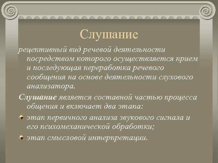 Презентация на тему слушание как вид речевой деятельности