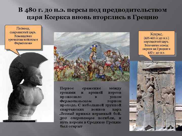 В 480 г. до н. э. персы под предводительством царя Ксеркса вновь вторглись в