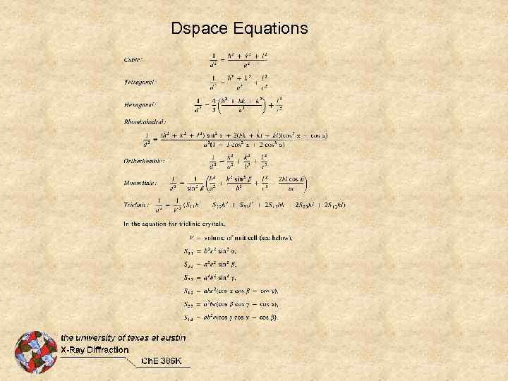 Dspace Equations 