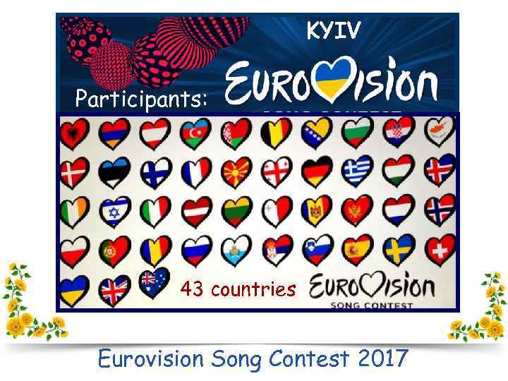 KYIV Participants: 43 countries Eurovision Song Contest 2017 