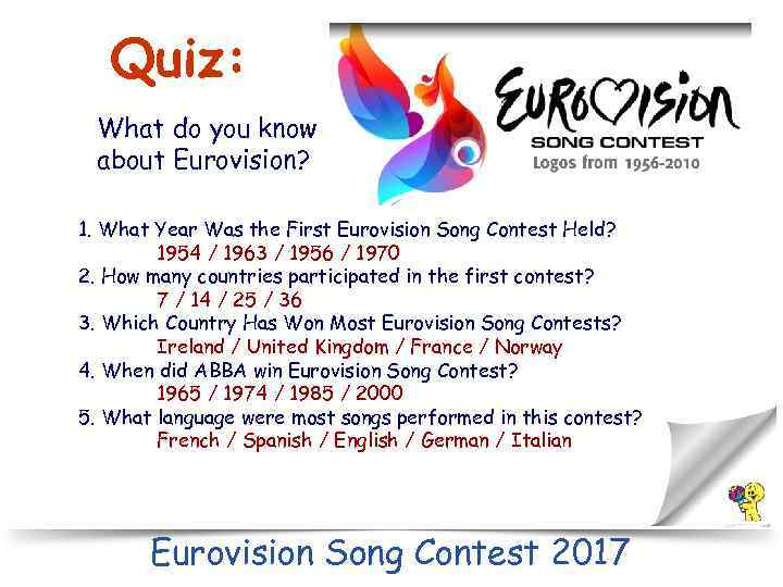 Quiz: What do you know about Eurovision? 1. What Year Was the First Eurovision