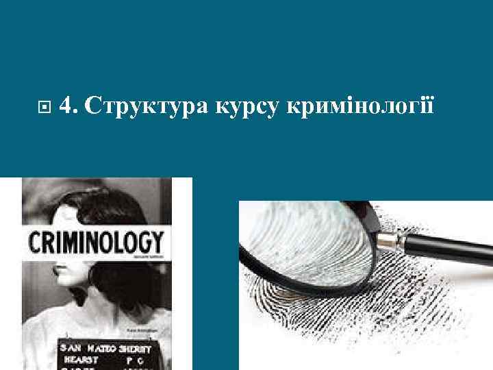  4. Структура курсу кримінології 