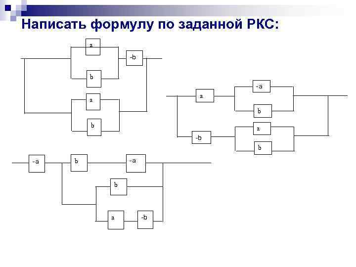 Написать формулу по заданной РКС: a -b b -a a a b b a