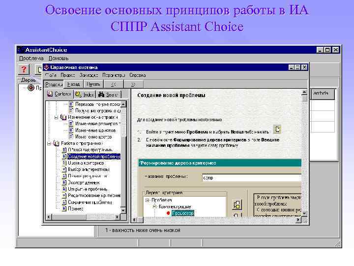 Освоение основных принципов работы в ИА СППР Assistant Choice Быстро освоить принципы работы программы