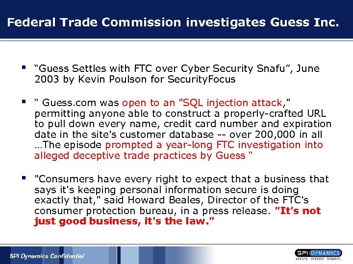 Federal Trade Commission investigates Guess Inc. § “Guess Settles with FTC over Cyber Security