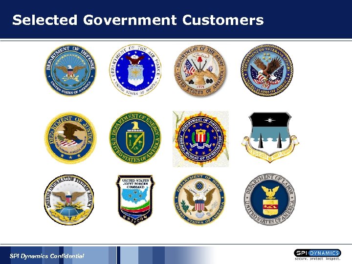 Selected Government Customers SPI Dynamics Confidential 