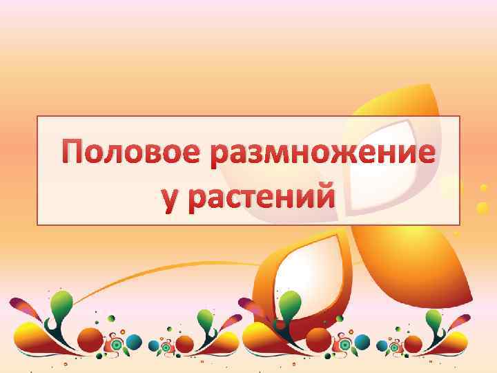 Половое размножение у растений 
