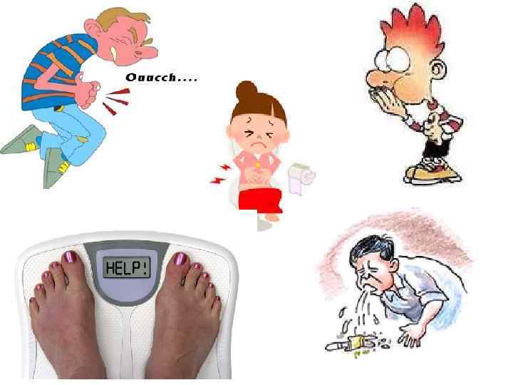 Боль Диарея Тошнота Желудочные кровотечения Снижение массы тела Рвота 