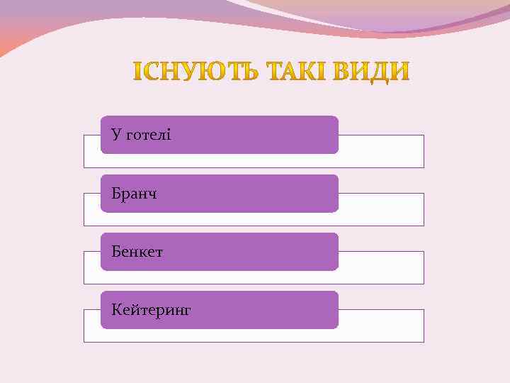 У готелі Бранч Бенкет Кейтеринг 