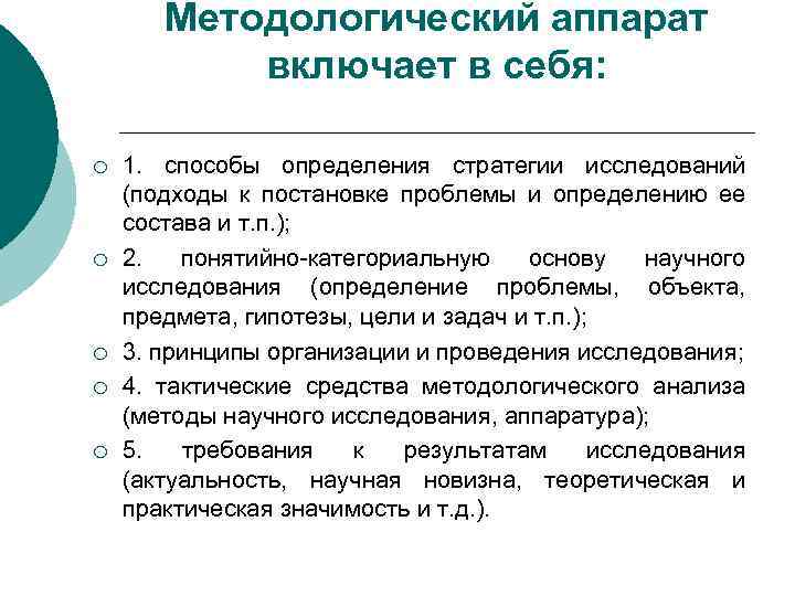 Методологический аппарат проекта