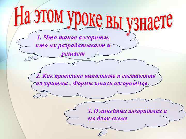 1. Что такое алгоритм, кто их разрабатывает и решает 2. Как правильно выполнять и