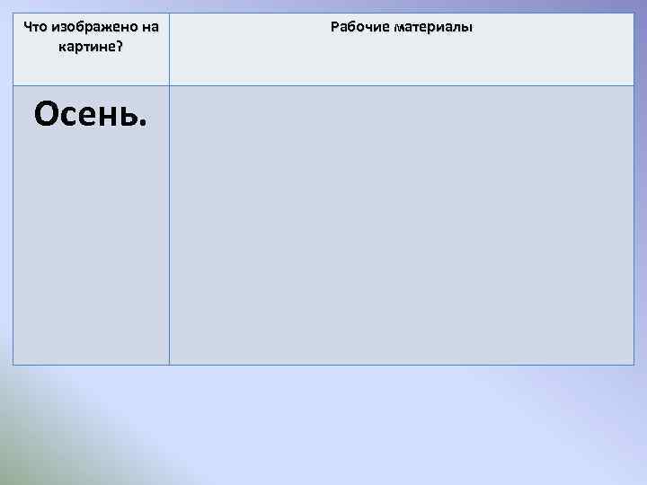 Что изображено на картине? Осень. Рабочие материалы 