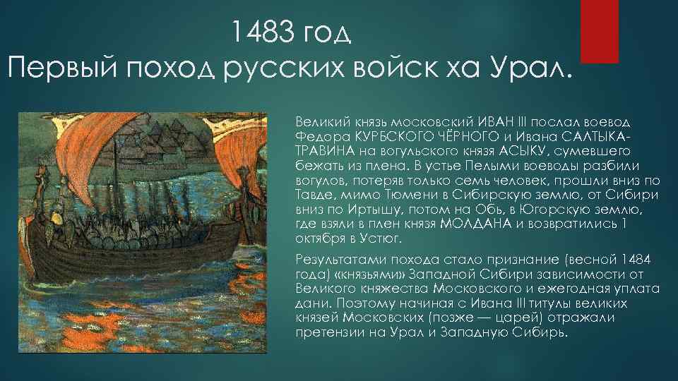 Князь сибирский 3 читать. 1483 Год в истории России.