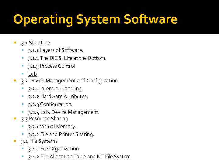 Operating System Software 3. 1 Structure 3. 1. 1 Layers of Software. 3. 1.