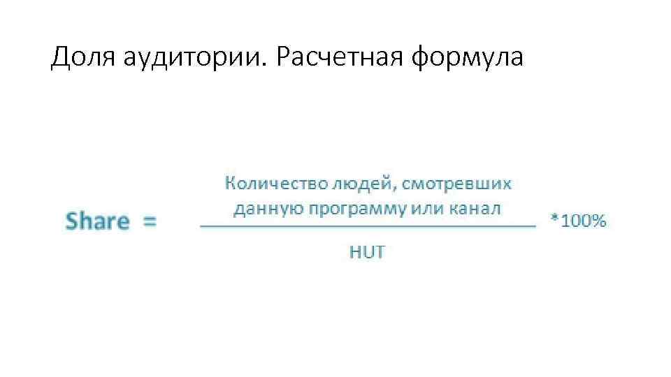 Доля аудитории. Расчетная формула 