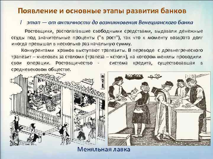 Возникновение и развитие банков. Основные этапы развития банковской системы. История возникновения и развитие банков. Этапы развития пресса.