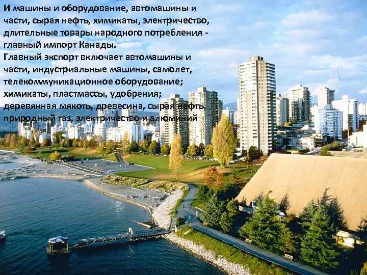 И машины и оборудование, автомашины и части, сырая нефть, химикаты, электричество, длительные товары народного