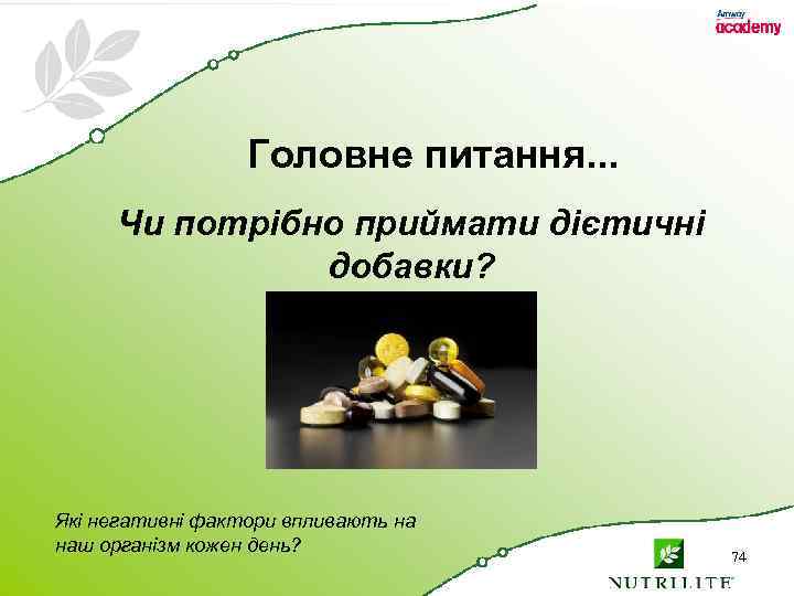 Головне питання. . . Чи потрібно приймати дієтичні добавки? Які негативні фактори впливають на