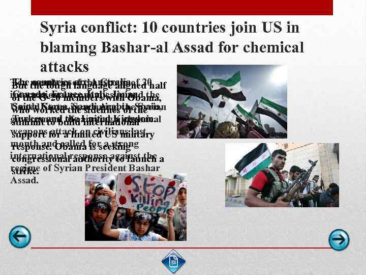 Syria conflict: 10 countries join US in blaming Bashar-al Assad for chemical attacks Ten