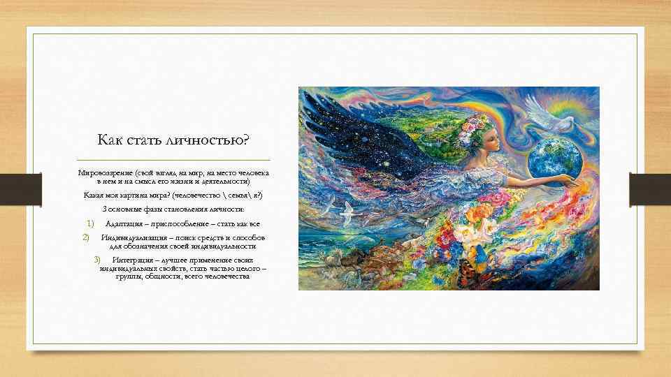 Как стать личностью? Мировоззрение (свой взгляд на мир, на место человека в нем и