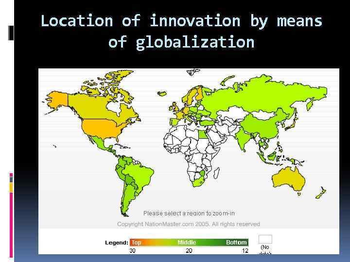 Location of innovation by means of globalization 
