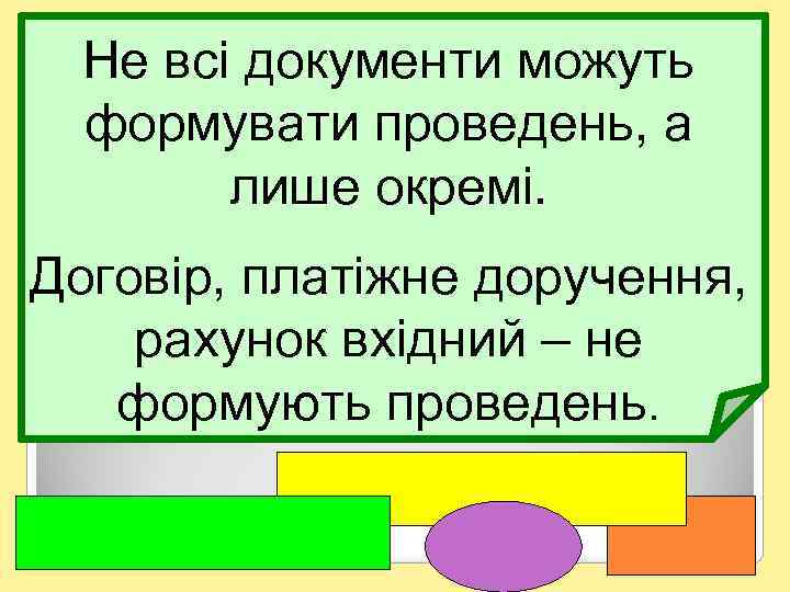 Не всі документи можуть формувати проведень, а лише окремі. Договір, платіжне доручення, рахунок вхідний