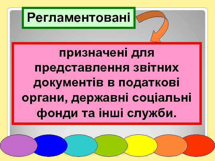 Регламентовані призначені для представлення звітних документів в податкові органи, державні соціальні фонди та інші