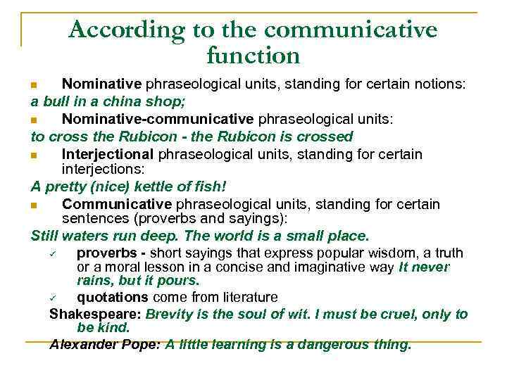 Nominative constructions