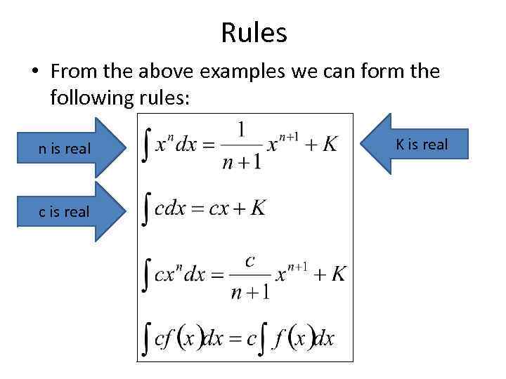 Rules • From the above examples we can form the following rules: n is