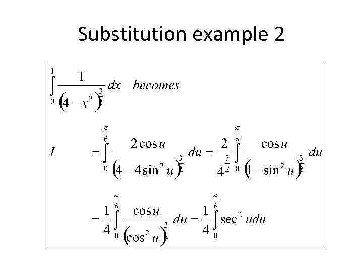 Substitution example 2 
