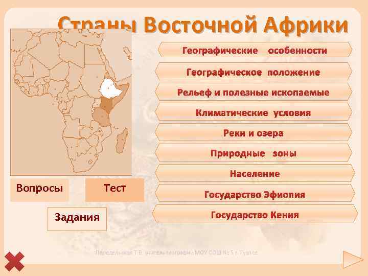Страны Восточной Африки Географические особенности Географическое положение Рельеф и полезные ископаемые Климатические условия Реки