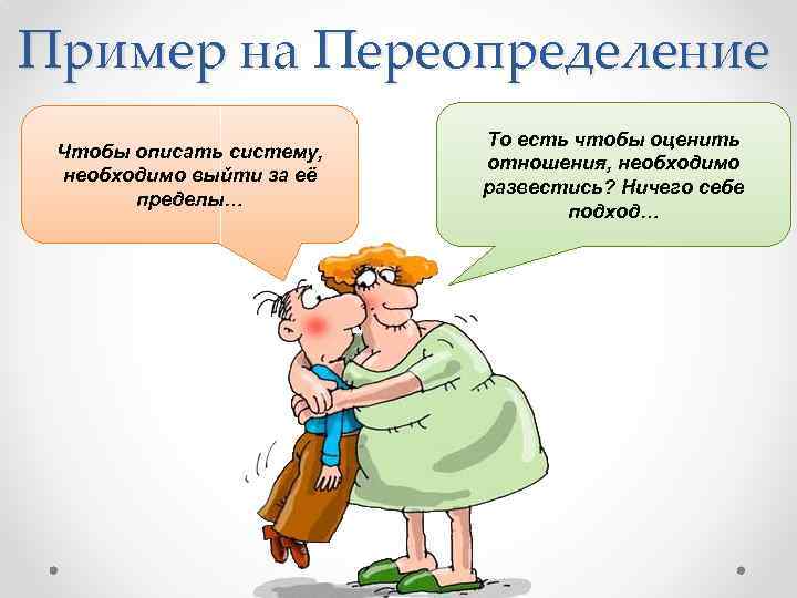 Пример на Переопределение Чтобы описать систему, необходимо выйти за её пределы… То есть чтобы