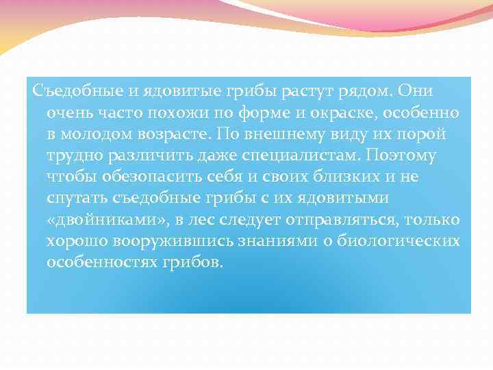 Съедобные и ядовитые грибы растут рядом. Они очень часто похожи по форме и окраске,