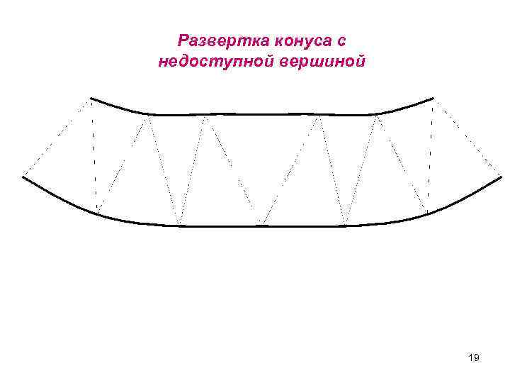 Развертка конуса с недоступной вершиной 19 