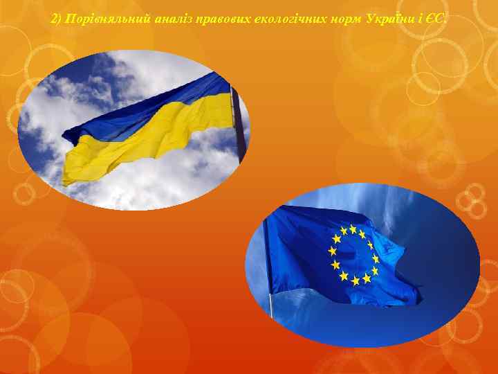 2) Порівняльний аналіз правових екологічних норм України і ЄС. 