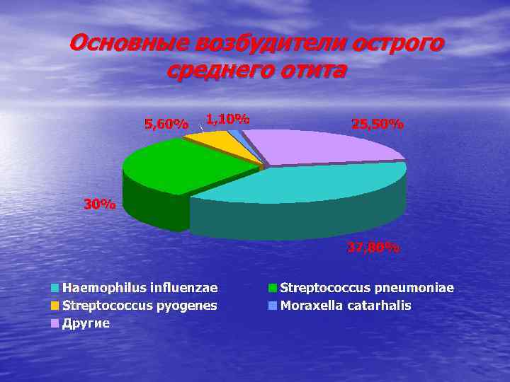 Основные возбудители острого среднего отита 