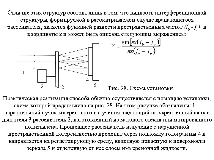 Отличие этих структур состоит лишь в том, что видность интерференционной структуры, формируемой в рассматриваемом
