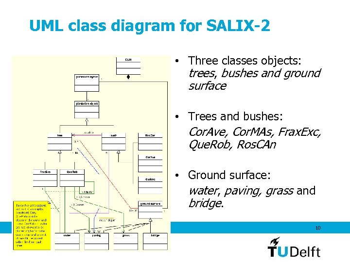 UML class diagram for SALIX-2 • Three classes objects: trees, bushes and ground surface