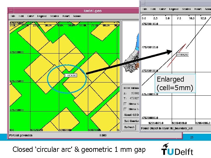 Enlarged (cell=5 mm) 25 Closed ‘circular arc’ & geometric 1 mm gap 