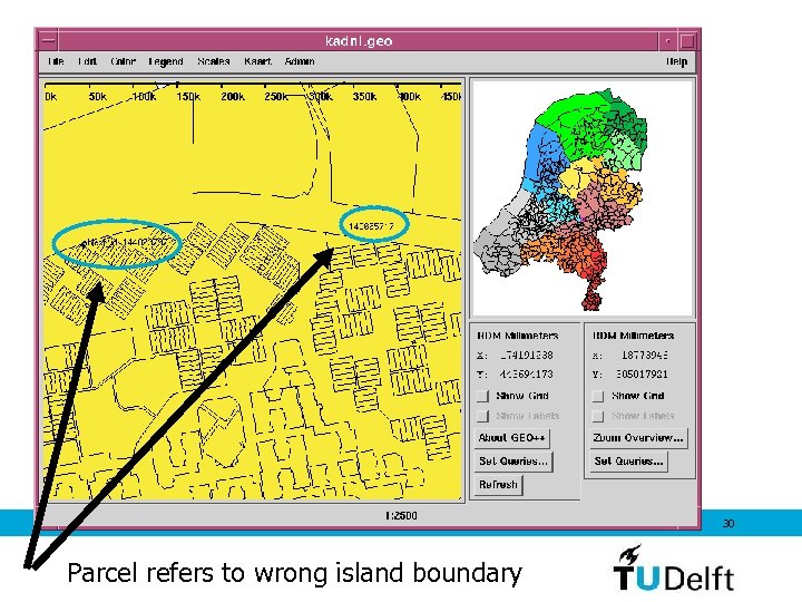 30 Parcel refers to wrong island boundary 